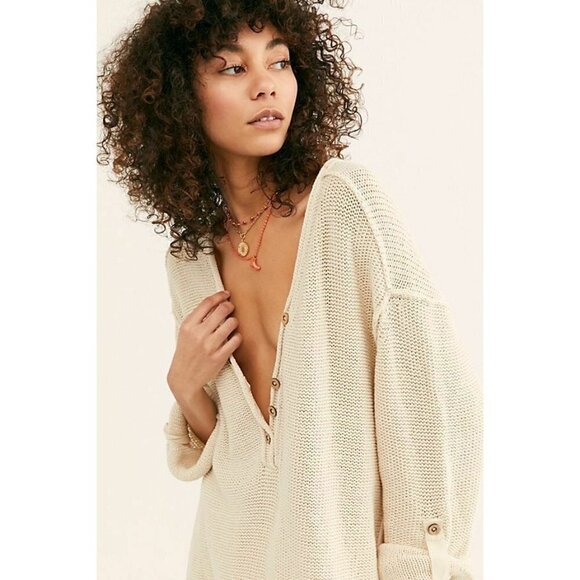 Free People Green Firefly Tunic Slouchy Sweater Top Size XS NWT $148 - Picture 6 of 7